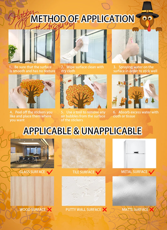 “Autumn Leaves Window Clings” – Fall Glass Stickers for Home & Office