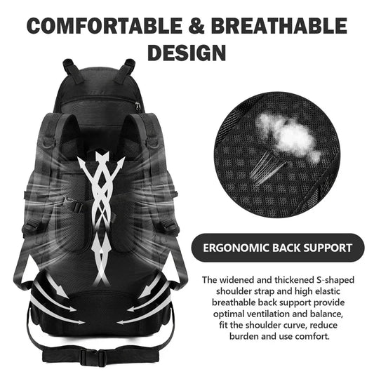 90L Waterproof Hiking Backpack – Large-Capacity Outdoor Travel Rucksack
