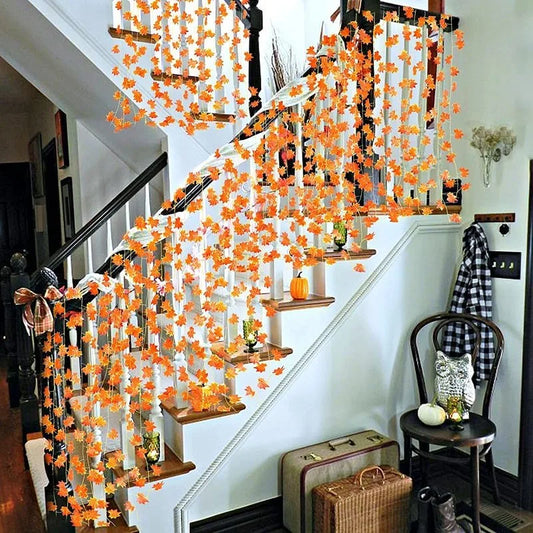 5/1PCS Artificial Maple Leaves String Home