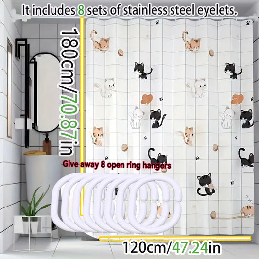 🐱💦 PurrfectCurtain™ – Naughty Cat Shower Curtain
