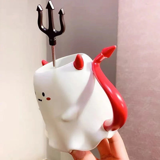 European Cartoon Elf & Demon Mug Set
