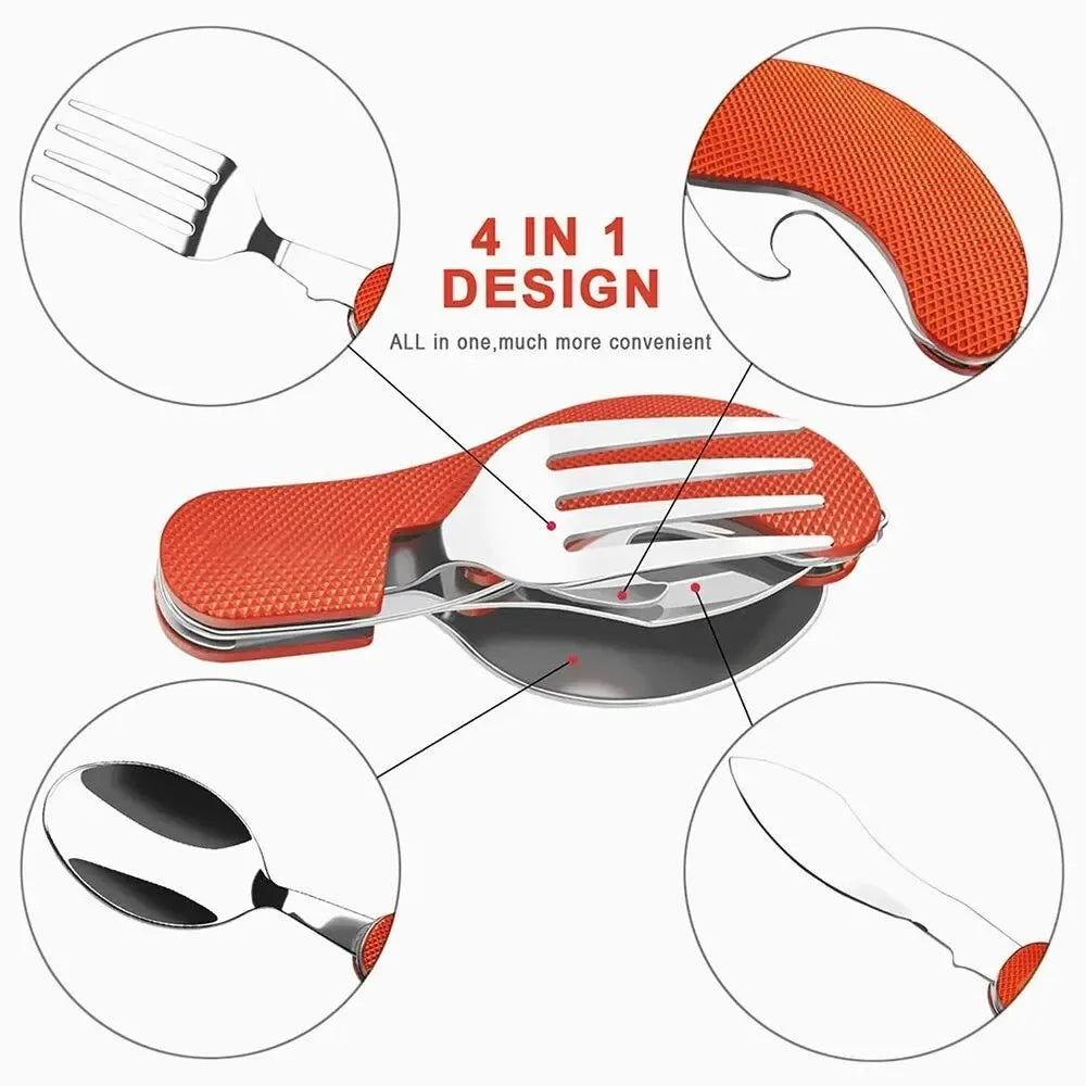 🍴 4-in-1 Folding Cutlery Set