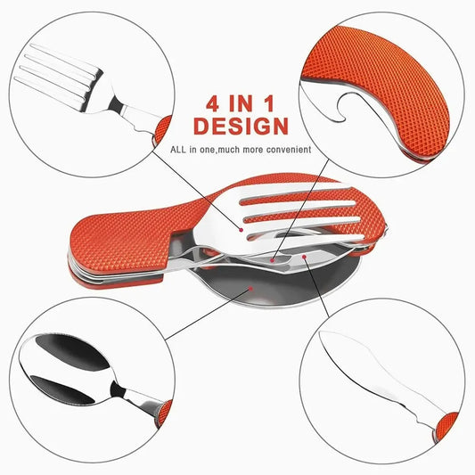 🍴 4-in-1 Folding Cutlery Set