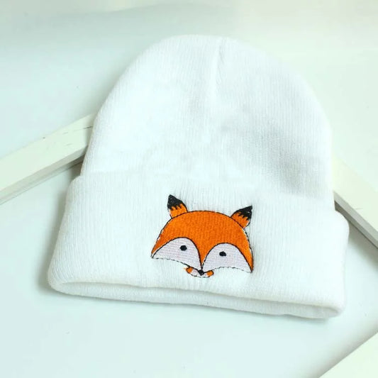 Children's Cap Knitted Beanie Autumn Winter Kawaii Kids Woolen Hat Cartoon Boy Girl Cartoon Fox Cute Babe Warm Hat 1-5 Years Old