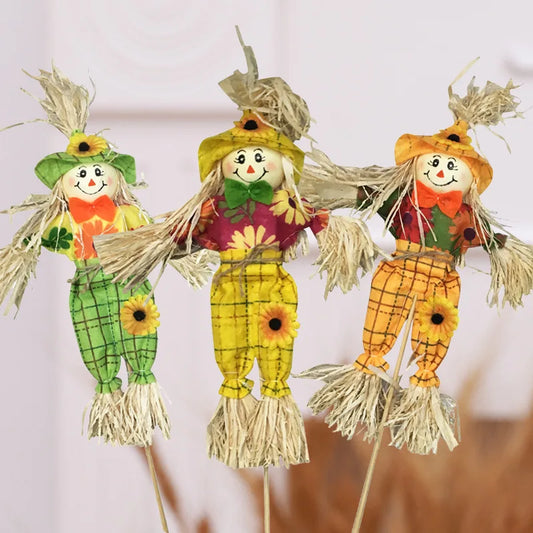Halloween Witch Scarecrow  Standing Pumpkin Doll