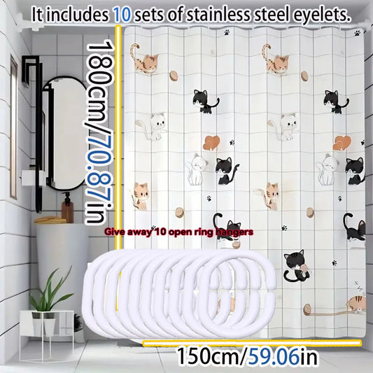 🐱💦 PurrfectCurtain™ – Naughty Cat Shower Curtain