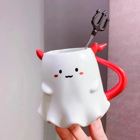 European Cartoon Elf & Demon Mug Set