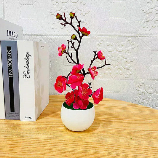 Artificial Plum Blossom Bonsai – Silk Sakura Tree for Home Decoration
