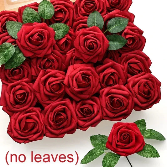 Artificial Foam Rose Flowers with Stems – 5 to 50 pcs