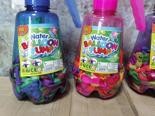 Water Filler Kit Water Fight Easy-to-Use Balloon Inflator Comes with 100 Water Balloons for Outdoor Fun Large Capacity