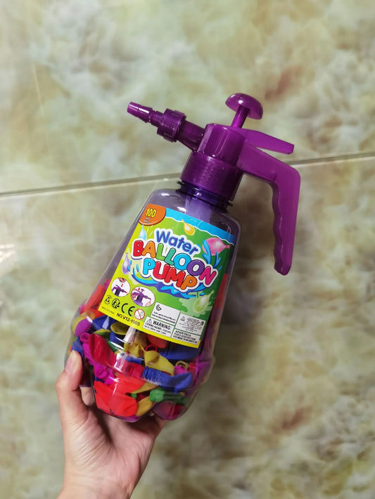 Water Filler Kit Water Fight Easy-to-Use Balloon Inflator Comes with 100 Water Balloons for Outdoor Fun Large Capacity