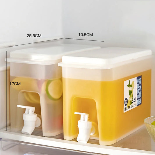Cold Water Kettle with Faucet Beverage Dispenser 3.5L Water Jug Lemonade Juice Container Water Pitcher for Refrigerator Kitchen