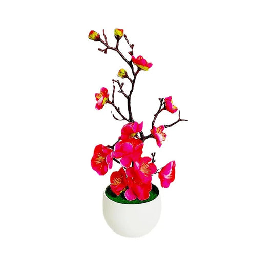 Artificial Plum Blossom Bonsai – Silk Sakura Tree for Home Decoration