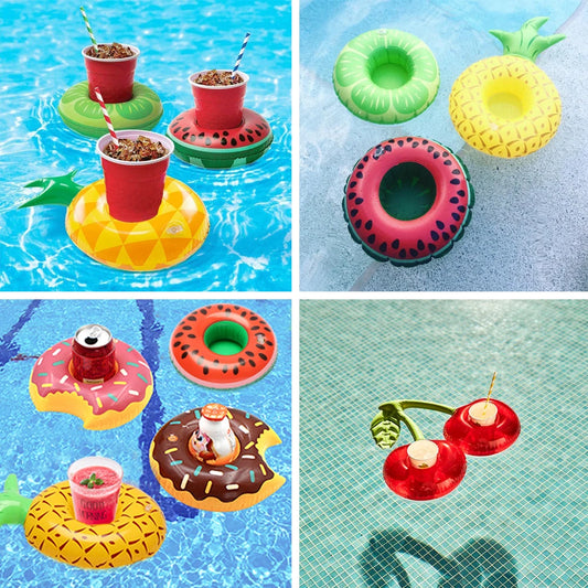 1Pcs Pool Party Party Decoration Pool Floaties Inflatable Cup Coasters Swimming Pool Float Inflatable Drink Holders Drink Floats