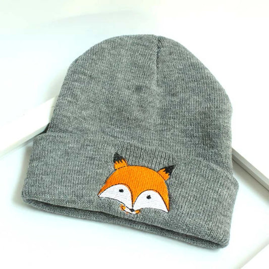 Children's Cap Knitted Beanie Autumn Winter Kawaii Kids Woolen Hat Cartoon Boy Girl Cartoon Fox Cute Babe Warm Hat 1-5 Years Old