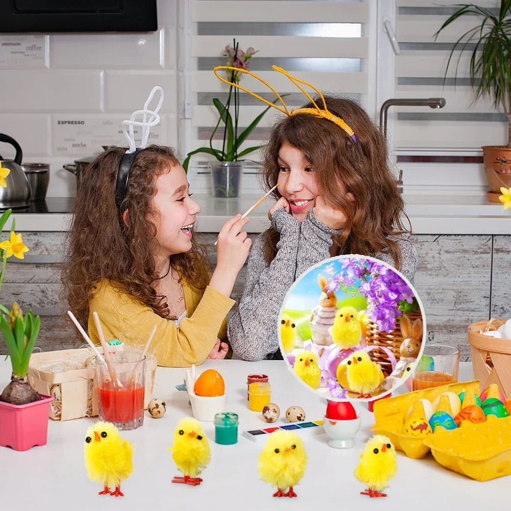 24-72Pcs Yellow Mini Easter Chicks Decoration Toy Spring Home Garden Decor Party Favors Gifts For Kids Children