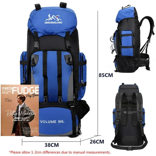 90L Waterproof Hiking Backpack – Large-Capacity Outdoor Travel Rucksack