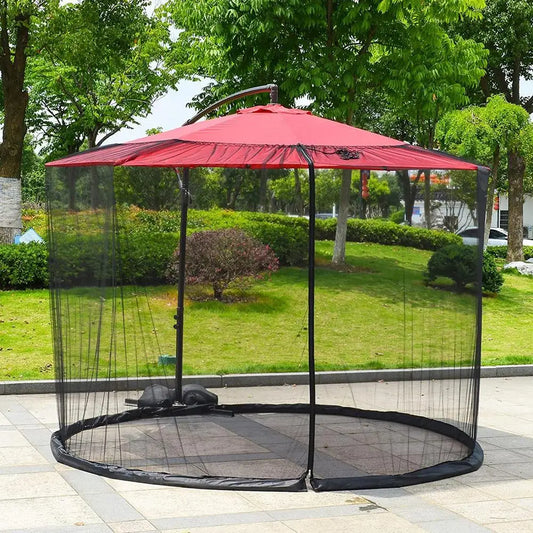 Umbrella Mosquito Netting For Outdoor Garden Patio Umbrellas Canopy Tent Mosquito Net Adjustable Rope Polyester Sunshade Net