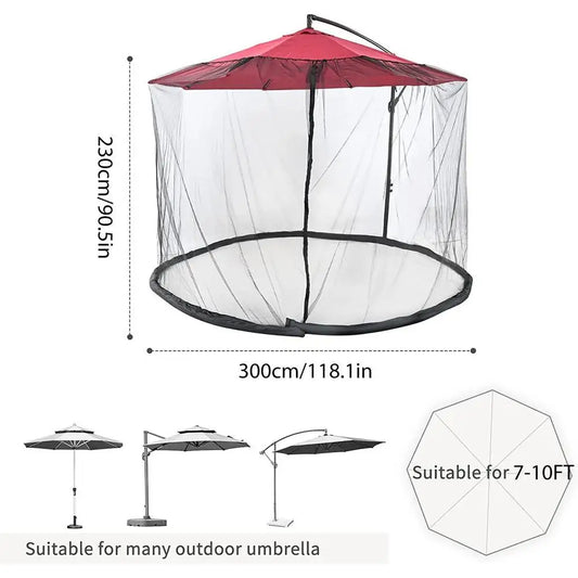 Umbrella Mosquito Netting For Outdoor Garden Patio Umbrellas Canopy Tent Mosquito Net Adjustable Rope Polyester Sunshade Net