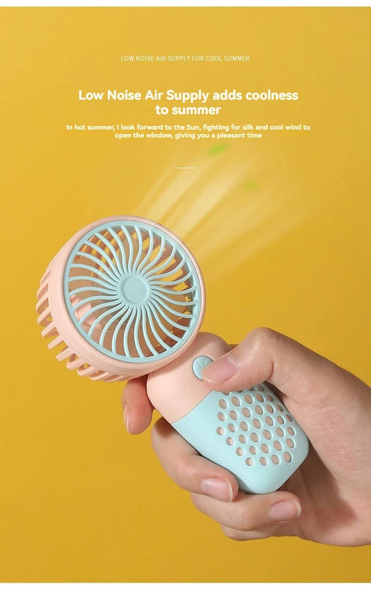 2025 Cute Mini Handheld USB Fan – Rechargeable & Pocket-Sized