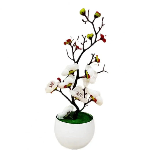 Artificial Plum Blossom Bonsai – Silk Sakura Tree for Home Decoration