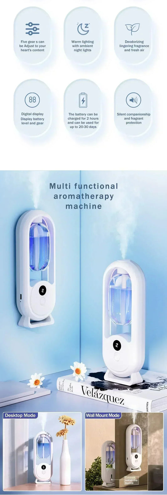 Automatic Aroma Diffuser & Air Freshener – Essential Oil Nebulizer