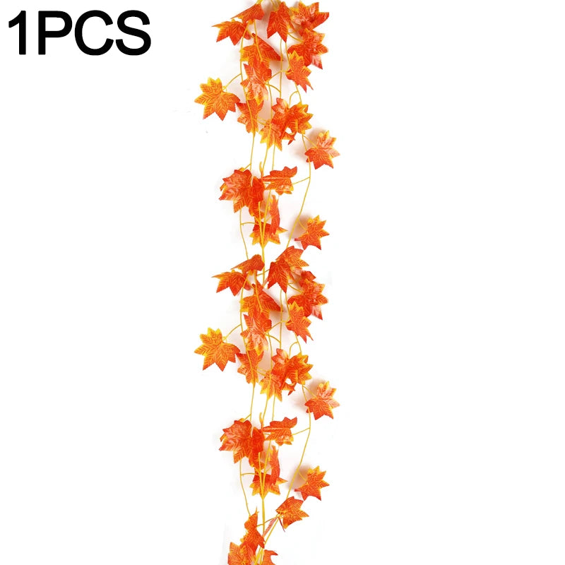5/1PCS Artificial Maple Leaves String Home