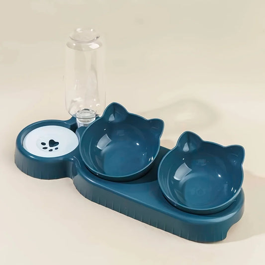 🐾💧 HydroFeast™ 3-in-1 Tilted Pet Bowl Set