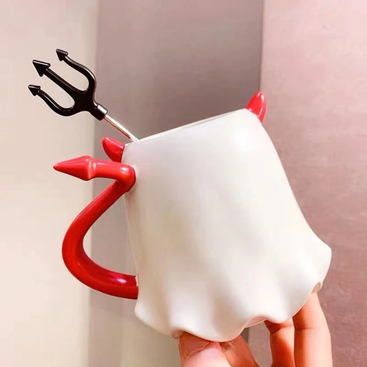 European Cartoon Elf & Demon Mug Set