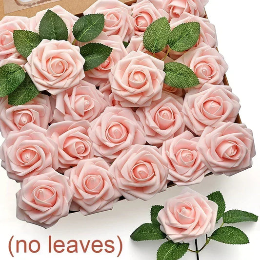 Artificial Foam Rose Flowers with Stems – 5 to 50 pcs
