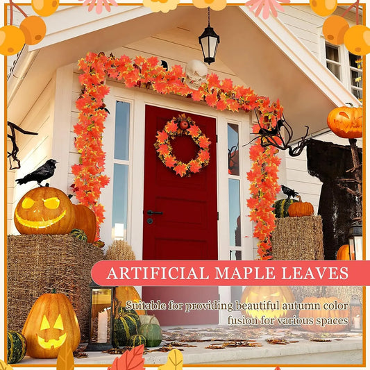 5/1PCS Artificial Maple Leaves String Home