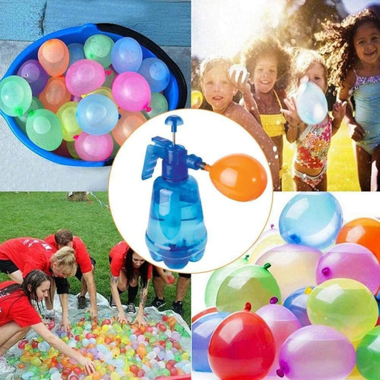 Water Filler Kit Water Fight Easy-to-Use Balloon Inflator Comes with 100 Water Balloons for Outdoor Fun Large Capacity