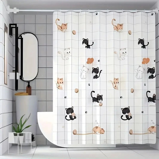 🐱💦 PurrfectCurtain™ – Naughty Cat Shower Curtain