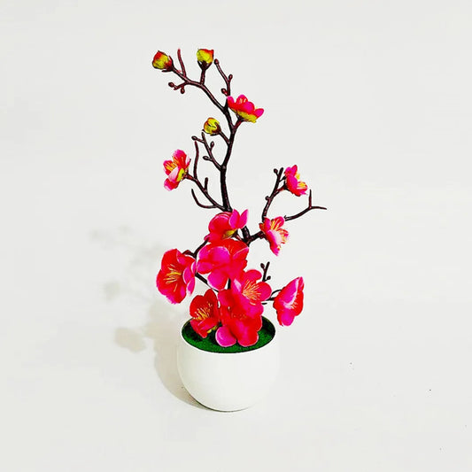 Artificial Plum Blossom Bonsai – Silk Sakura Tree for Home Decoration