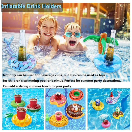 1Pcs Pool Party Party Decoration Pool Floaties Inflatable Cup Coasters Swimming Pool Float Inflatable Drink Holders Drink Floats