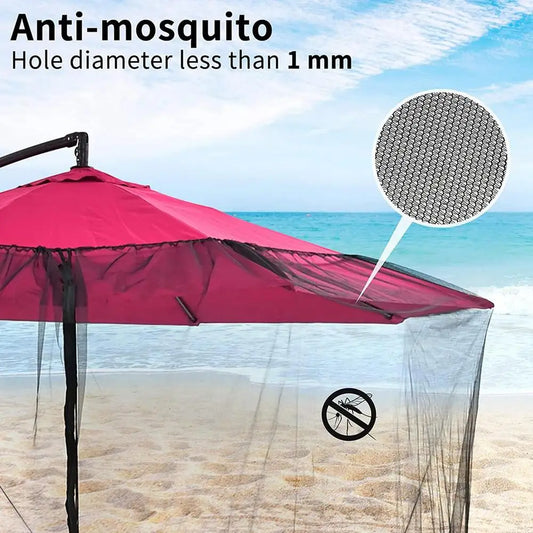 Umbrella Mosquito Netting For Outdoor Garden Patio Umbrellas Canopy Tent Mosquito Net Adjustable Rope Polyester Sunshade Net