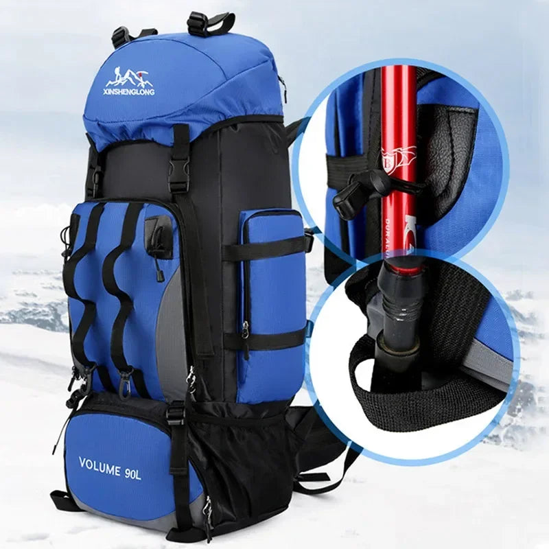 90L Waterproof Hiking Backpack – Large-Capacity Outdoor Travel Rucksack