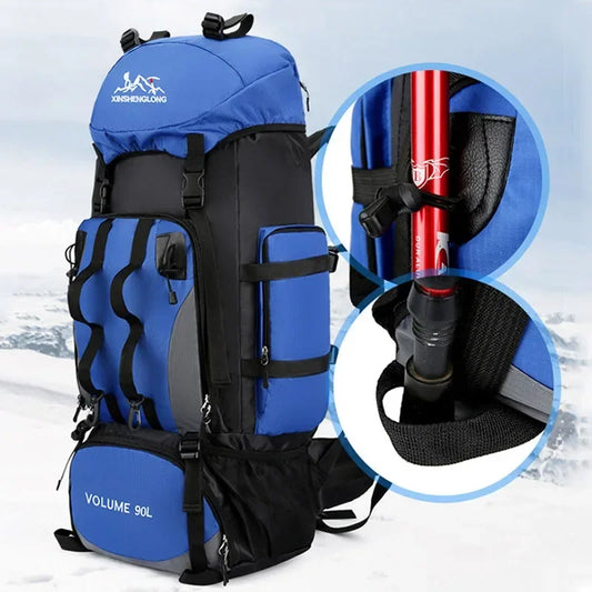 90L Waterproof Hiking Backpack – Large-Capacity Outdoor Travel Rucksack