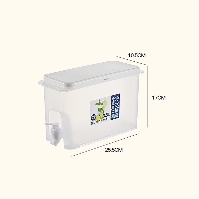 Cold Water Kettle with Faucet Beverage Dispenser 3.5L Water Jug Lemonade Juice Container Water Pitcher for Refrigerator Kitchen
