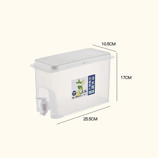 Cold Water Kettle with Faucet Beverage Dispenser 3.5L Water Jug Lemonade Juice Container Water Pitcher for Refrigerator Kitchen