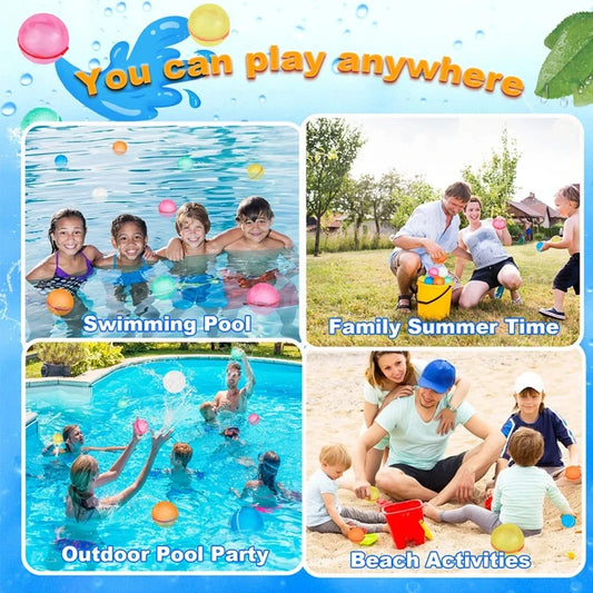 Magnetic Reusable Water Balloons Self Closing Splash Water Balls Bombs Beach Pool Waterballoons Summer Toys For Kids