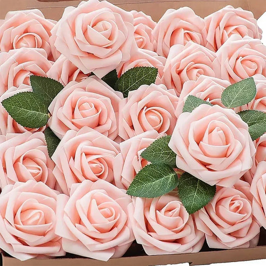 Artificial Foam Rose Flowers with Stems – 5 to 50 pcs