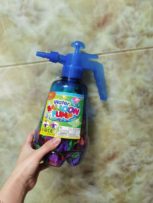 Water Filler Kit Water Fight Easy-to-Use Balloon Inflator Comes with 100 Water Balloons for Outdoor Fun Large Capacity