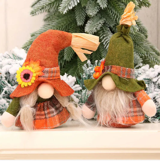 Fall Autumn Gnome Pumpkin Sunflower