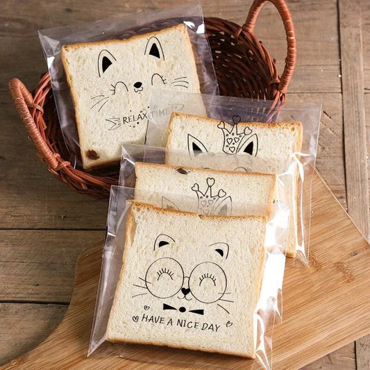 100Pcs Bags To Pack Products Bread Bag Sandwich Bag Packaging Bags Cookie Sandwich Bag Plastic Bags