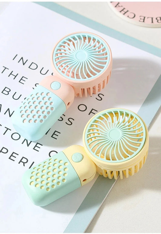 2025 Cute Mini Handheld USB Fan – Rechargeable & Pocket-Sized