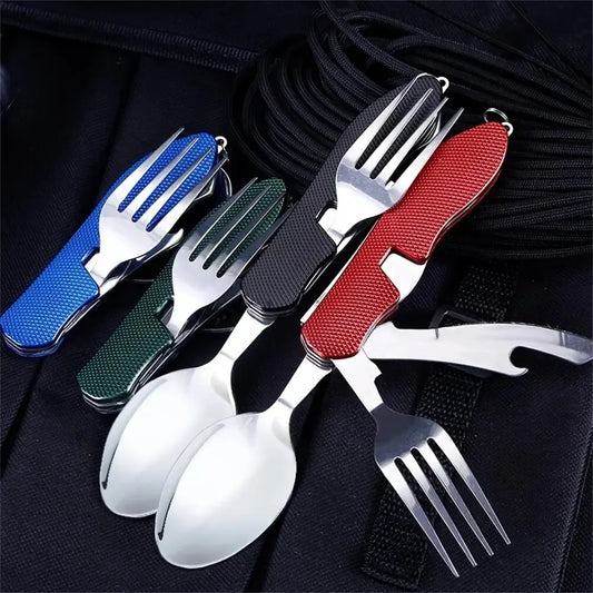 🍴 4-in-1 Folding Cutlery Set