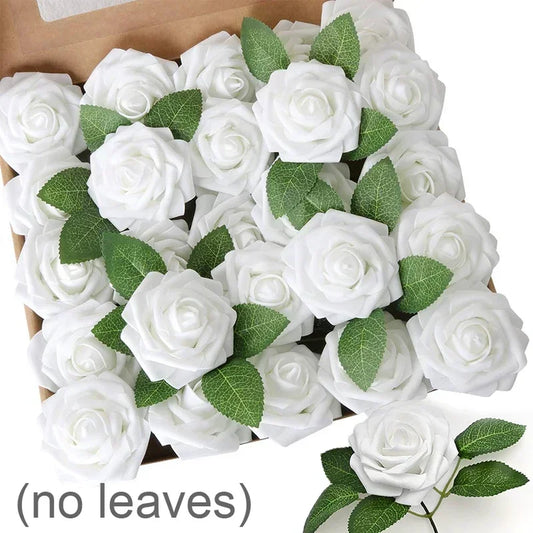 Artificial Foam Rose Flowers with Stems – 5 to 50 pcs