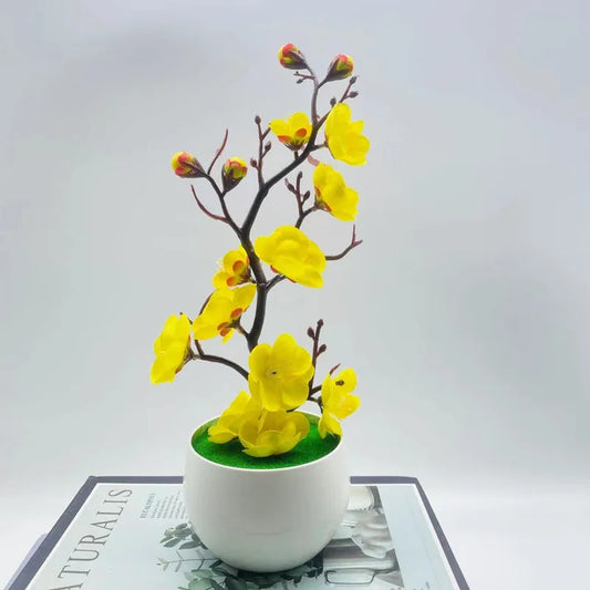 Artificial Plum Blossom Bonsai – Silk Sakura Tree for Home Decoration