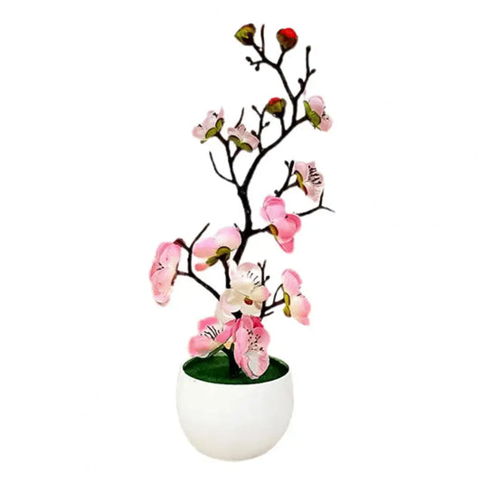 Artificial Plum Blossom Bonsai – Silk Sakura Tree for Home Decoration